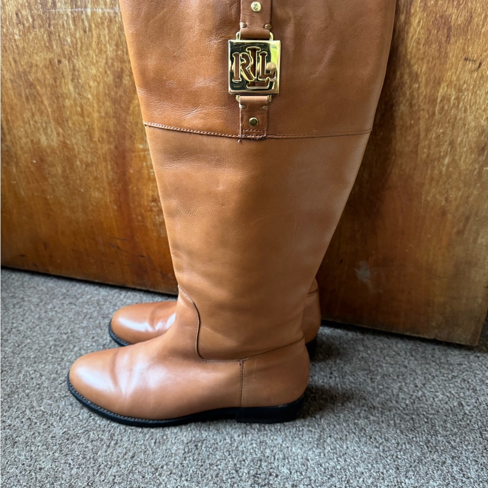 Ralph Lauren caramel colored riding boots